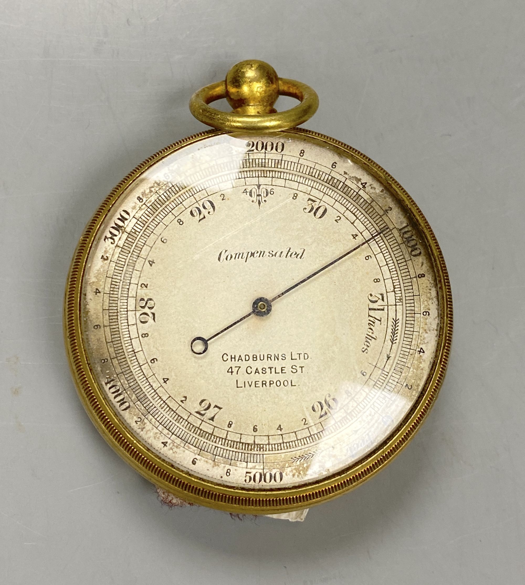 A Victorian pocket barometer, by Chadburns Ltd